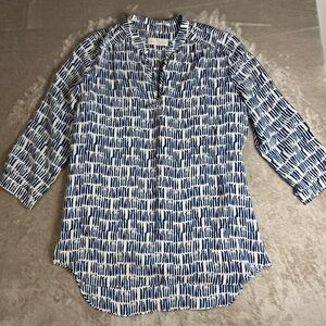 Amanda Uprichard‎ Nautical Beachy 100% Silk Tunic Top Size Large